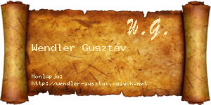 Wendler Gusztáv névjegykártya